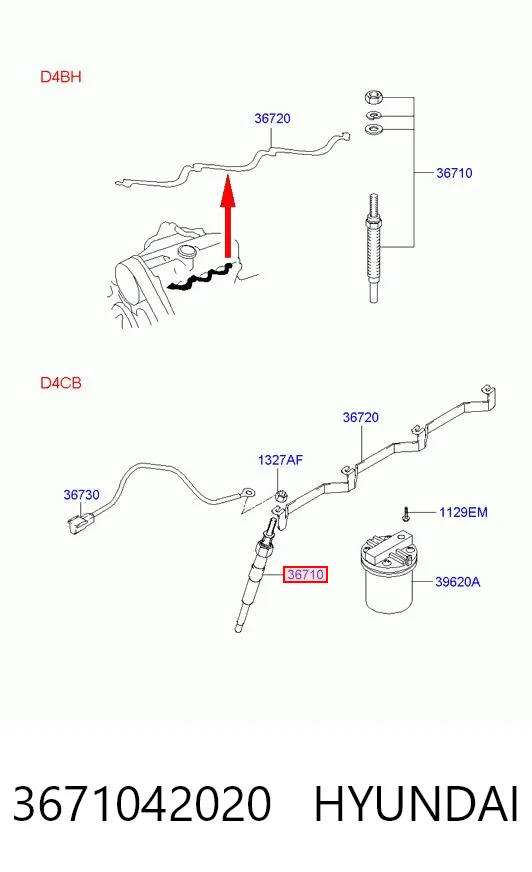 3671042020 Hyundai/Kia Свечи накаливания