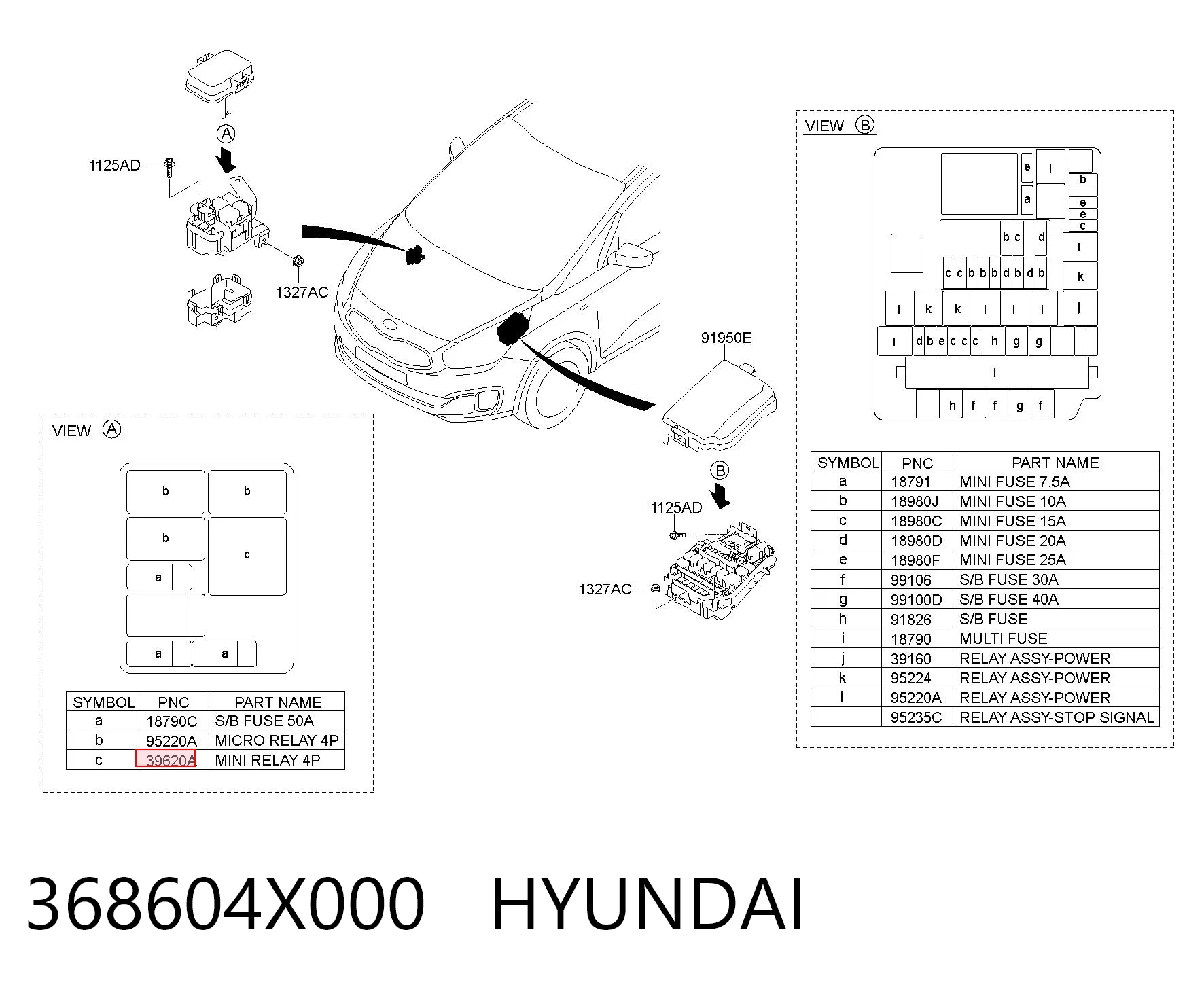 368604X000 Hyundai/Kia Реле свечей накала
