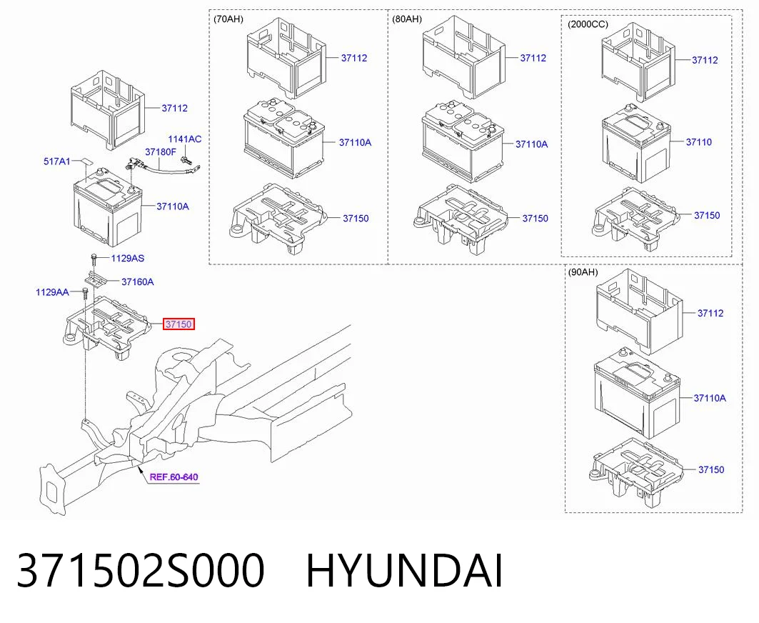 371502S000 Hyundai/Kia Подставка аккумулятора
