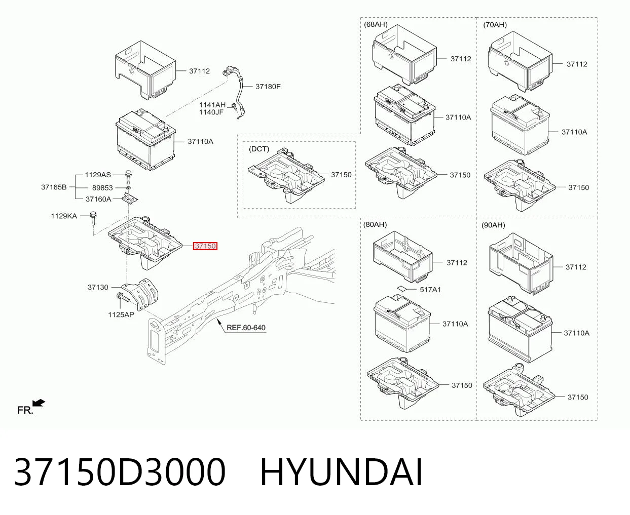 37150D3000 Hyundai/Kia Подставка аккумулятора