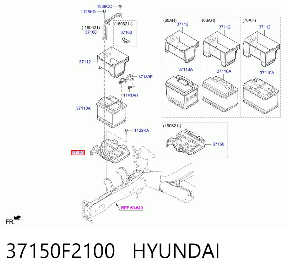 37150F2100 Hyundai/Kia Подставка аккумулятора