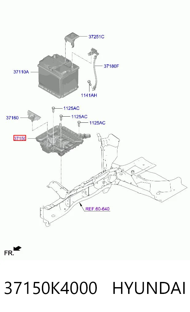 37150K4000 Hyundai/Kia Подставка аккумулятора