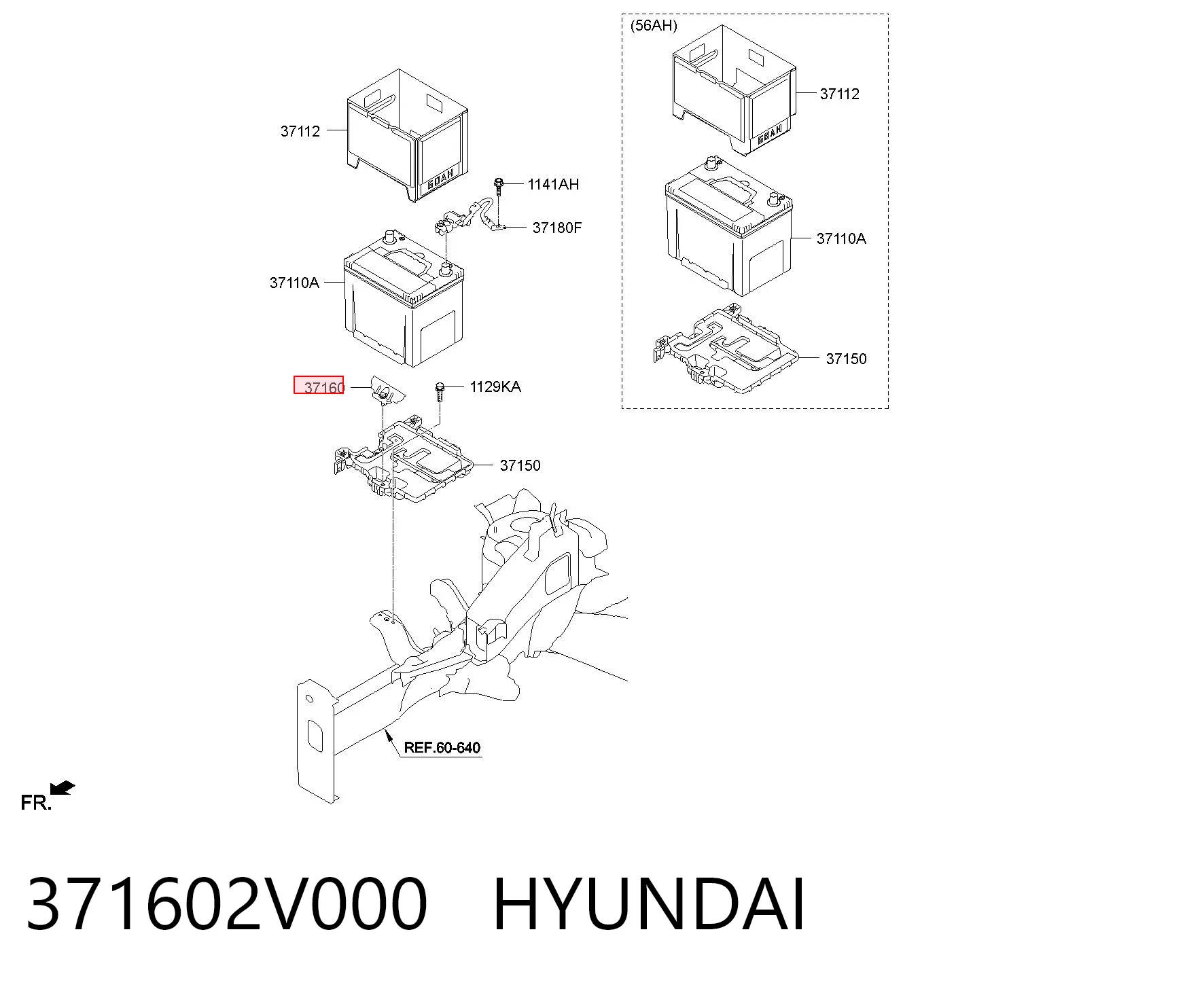 371602V000 Hyundai/Kia Подставка аккумулятора (АКБ)
