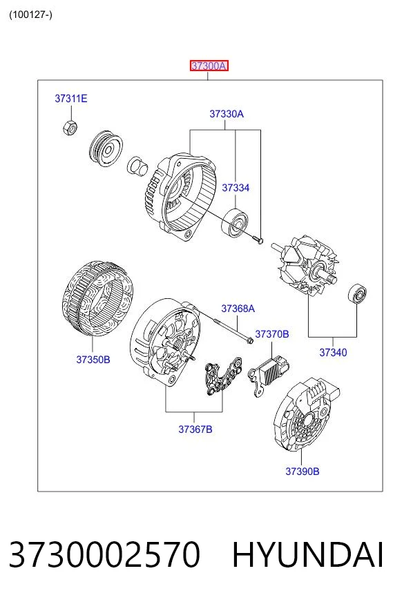 3730002570 Hyundai/Kia Генератор автомобильный