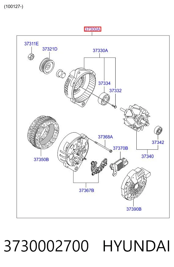 3730002700 Hyundai/Kia Генератор автомобильный