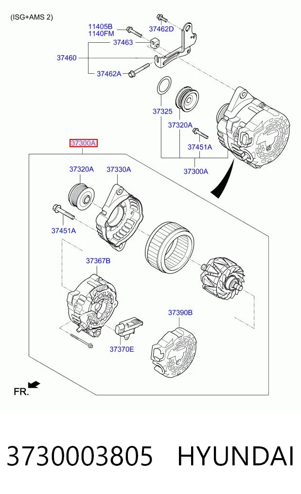 3730003805 Hyundai/Kia Генератор автомобильный