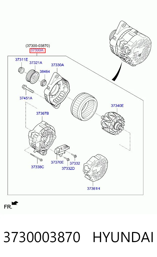 3730003870 Hyundai/Kia Генератор автомобильный