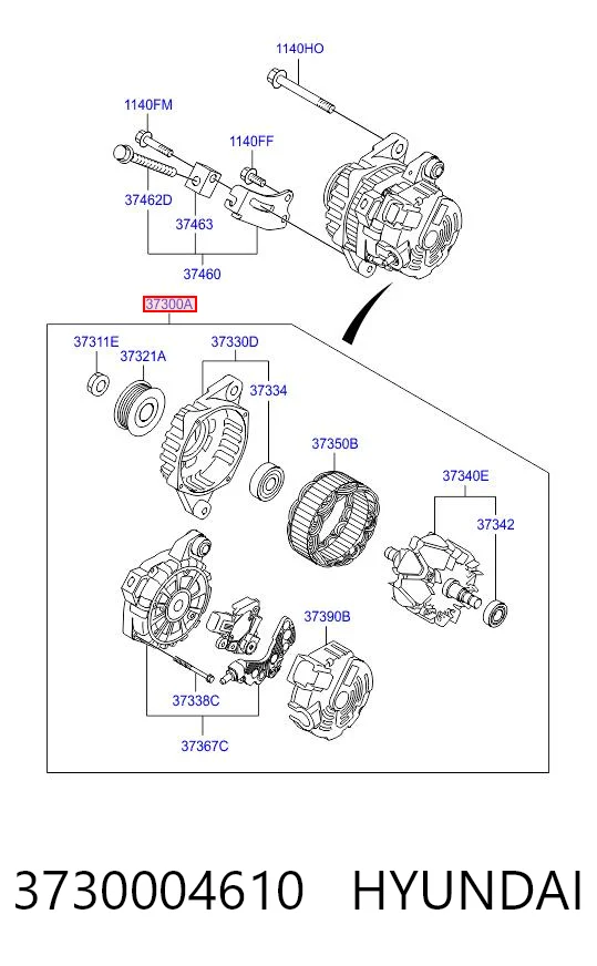 3730004610 Hyundai/Kia Генератор автомобильный