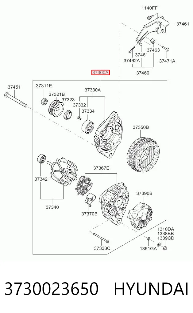 3730023650 Hyundai/Kia Генератор автомобильный