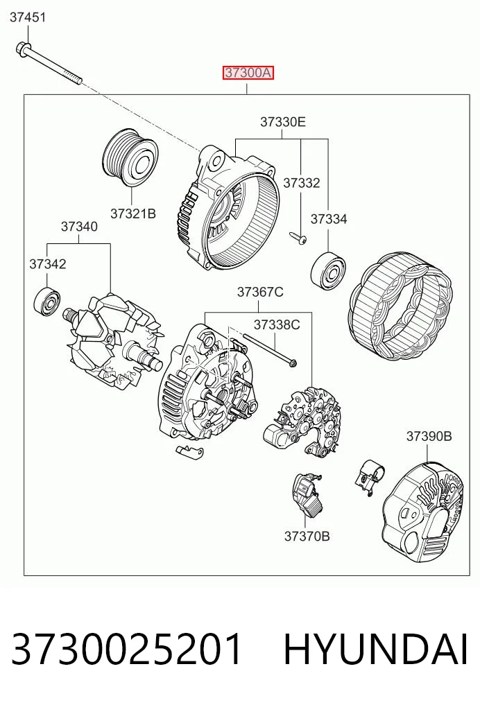 3730025201 Hyundai/Kia Генератор автомобильный