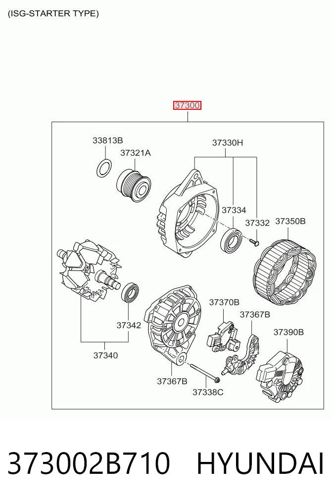 373002B710 Hyundai/Kia Генератор автомобильный