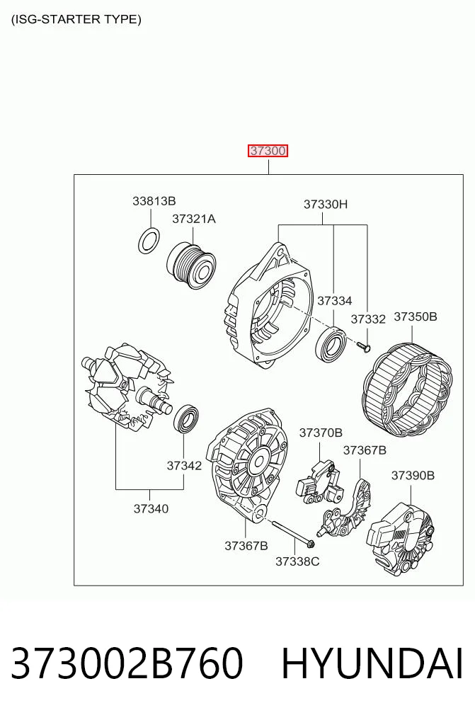 373002B760 Hyundai/Kia Генератор автомобильный