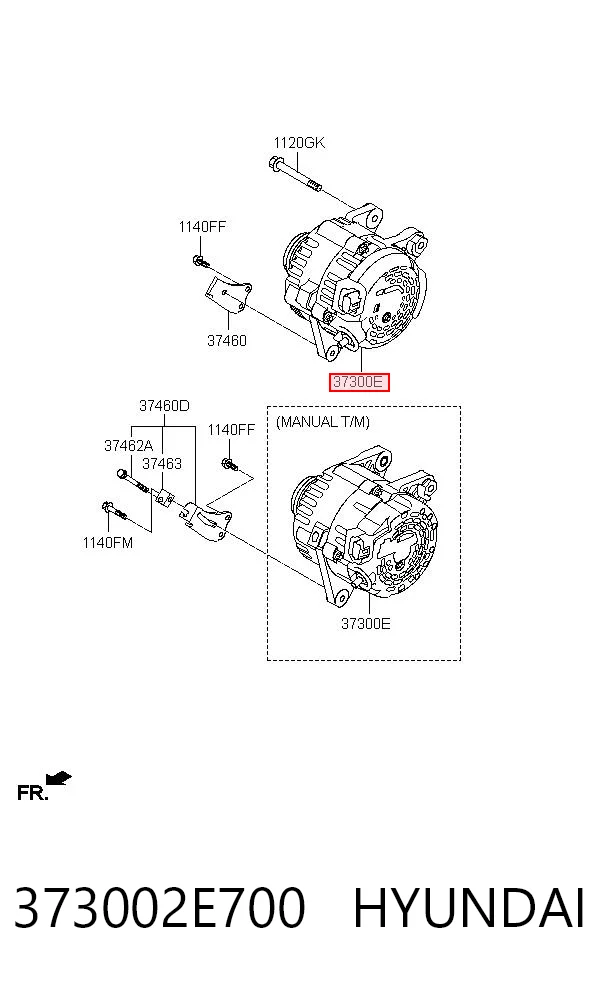 373002E700 Hyundai/Kia Генератор автомобильный
