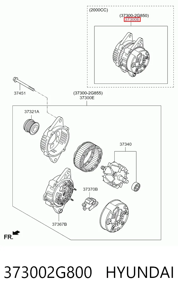 373002G800 Hyundai/Kia Генератор автомобильный