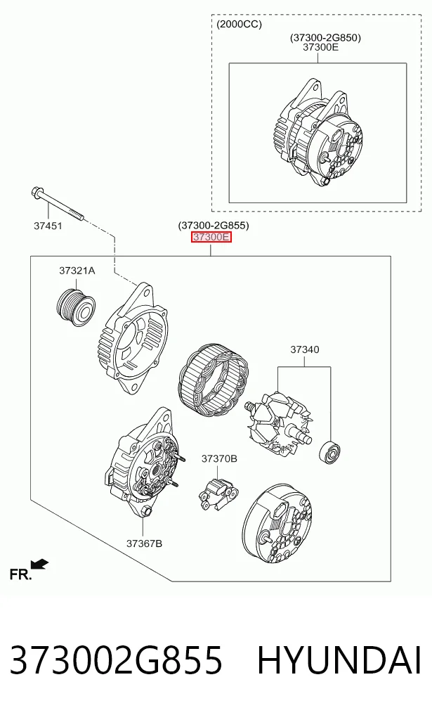 373002G855 Hyundai/Kia Генератор автомобильный