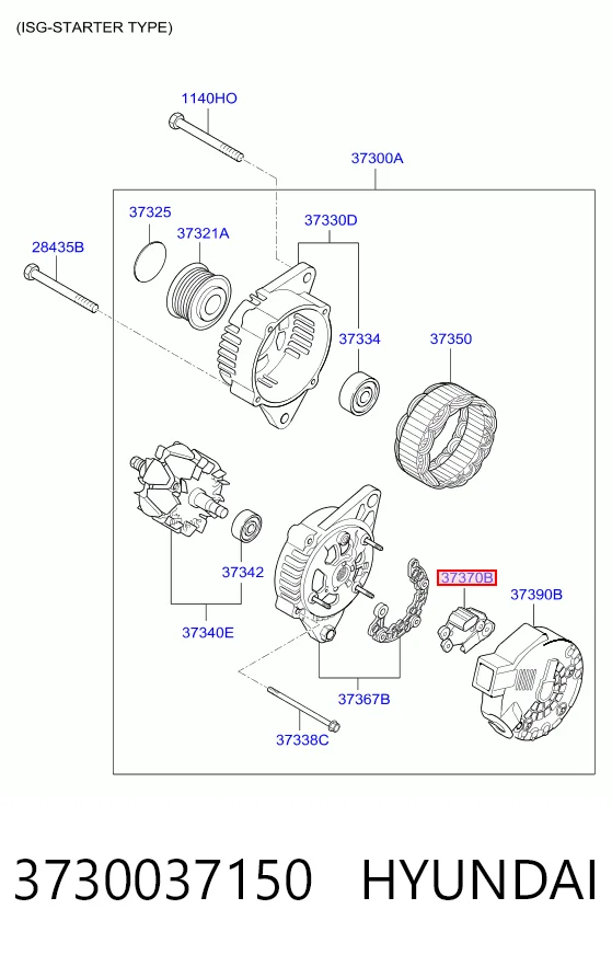 3730037150 Hyundai/Kia Генератор автомобильный