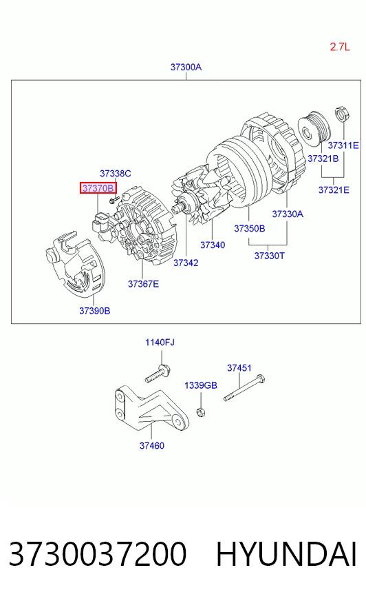 3730037200 Hyundai/Kia Генератор автомобильный