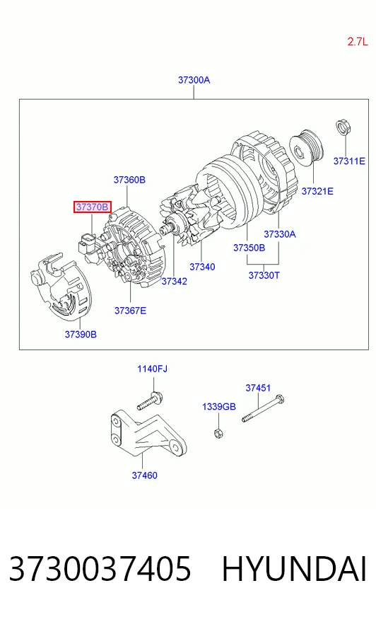 3730037405 Hyundai/Kia Генератор автомобильный