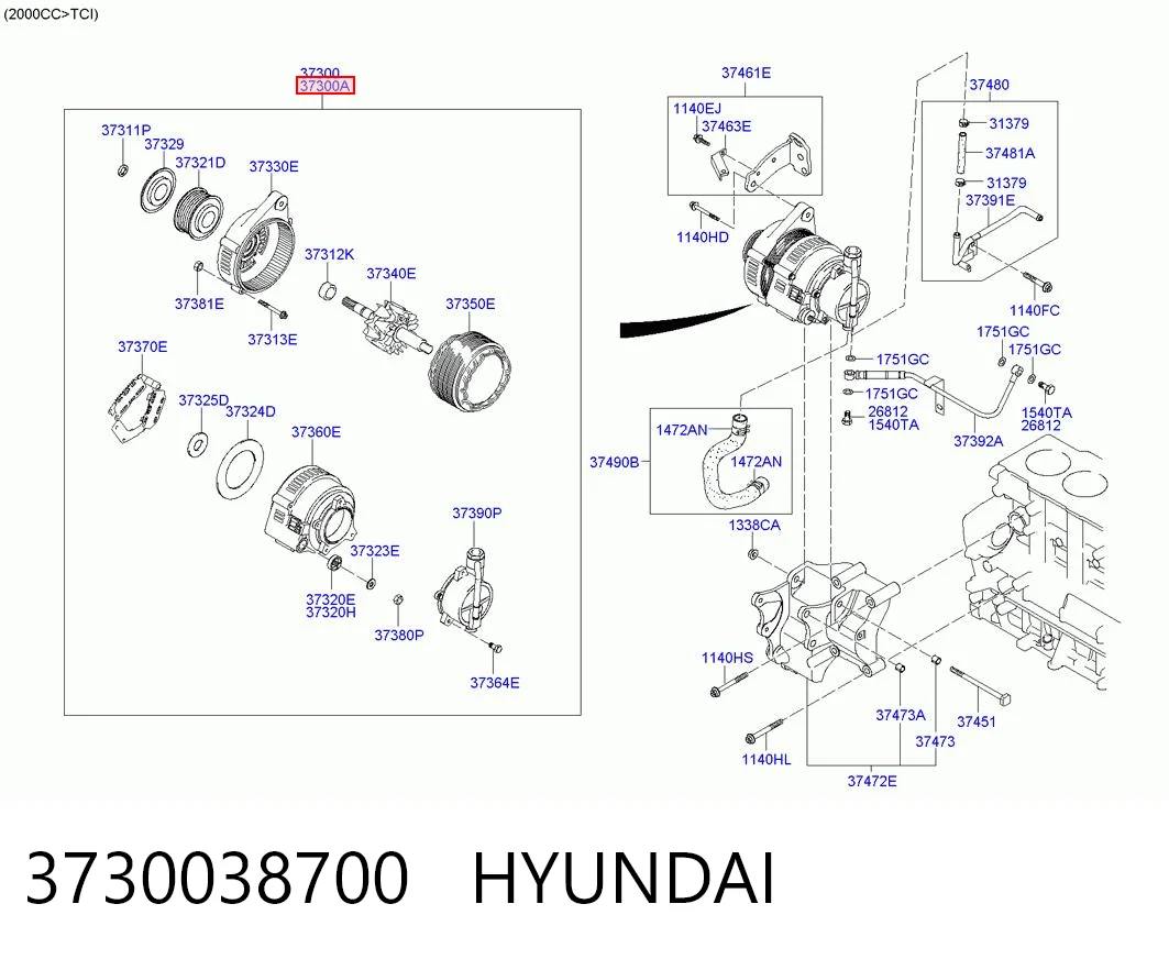 3730038700 Hyundai/Kia Генератор автомобильный