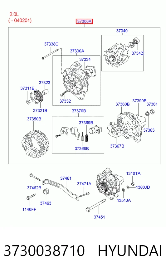 3730038710 Hyundai/Kia Генератор автомобильный