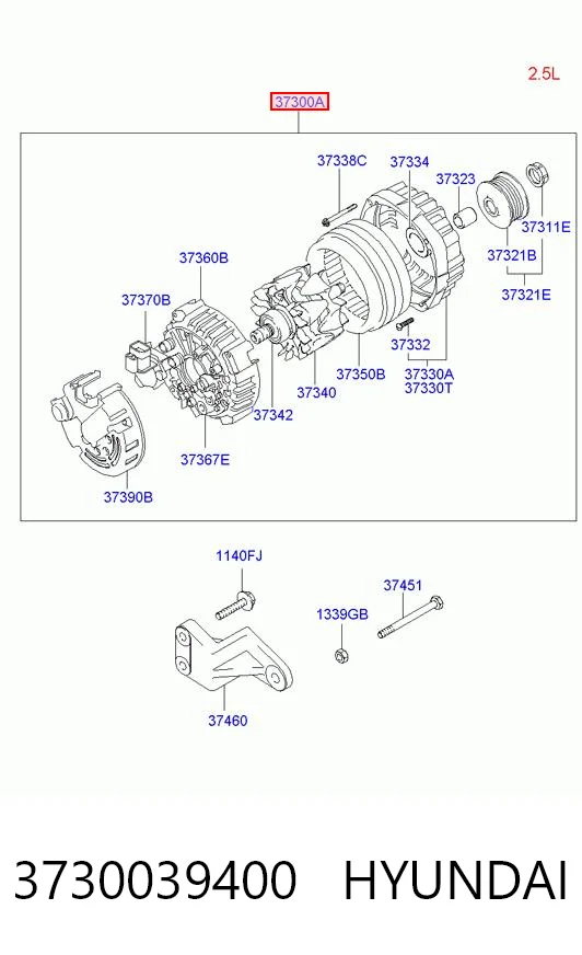 3730039400 Hyundai/Kia Генератор автомобильный