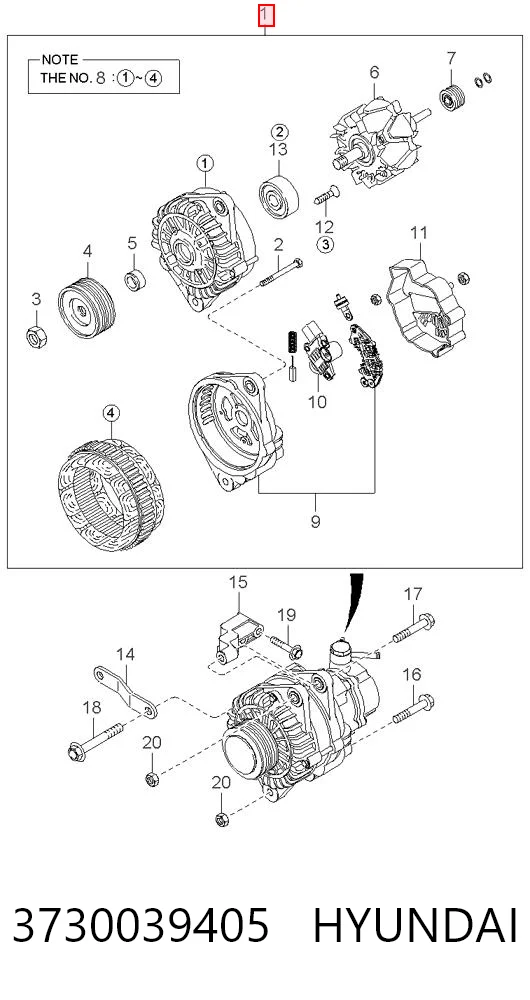 3730039405 Hyundai/Kia Генератор автомобильный