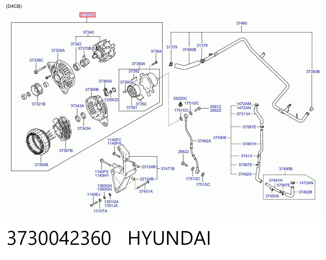 3730042360 Hyundai/Kia Генератор автомобильный