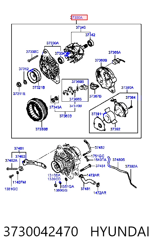 3730042470 Hyundai/Kia Генератор автомобильный