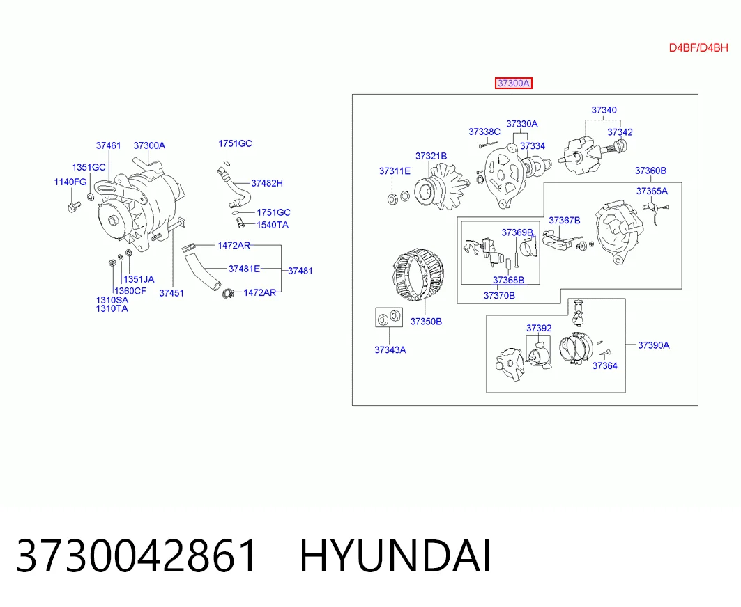3730042861 Hyundai/Kia Генератор автомобильный