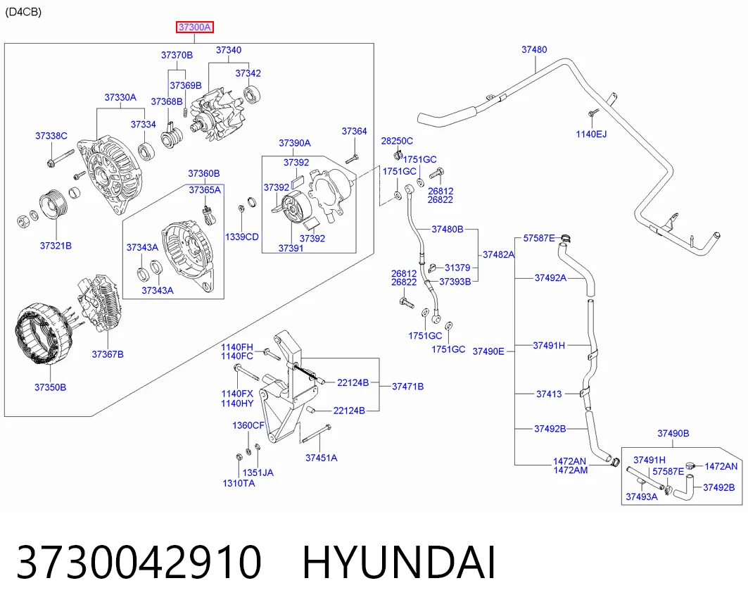 3730042910 Hyundai/Kia Генератор автомобильный