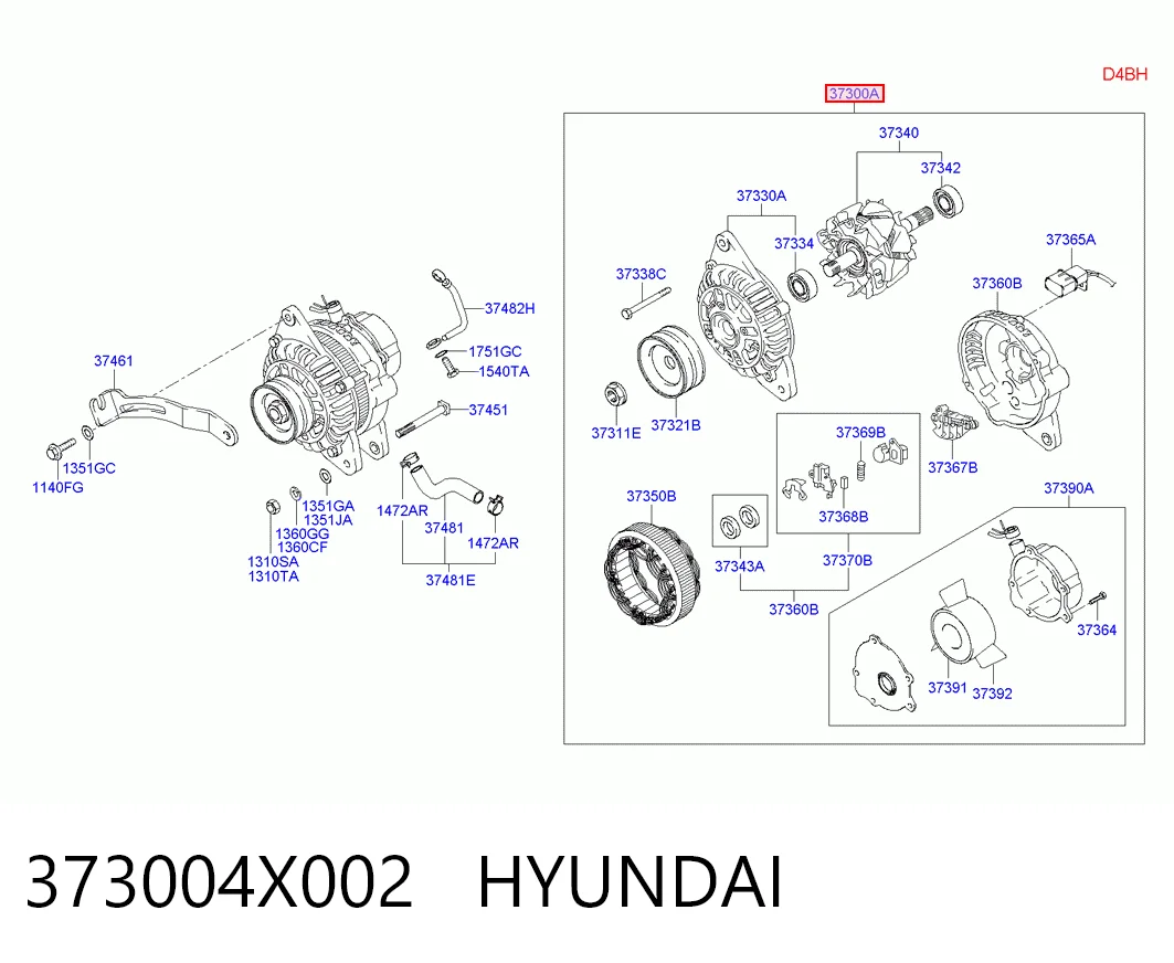 373004X002 Hyundai/Kia Генератор автомобильный