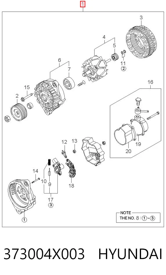 373004X003 Hyundai/Kia Генератор автомобильный