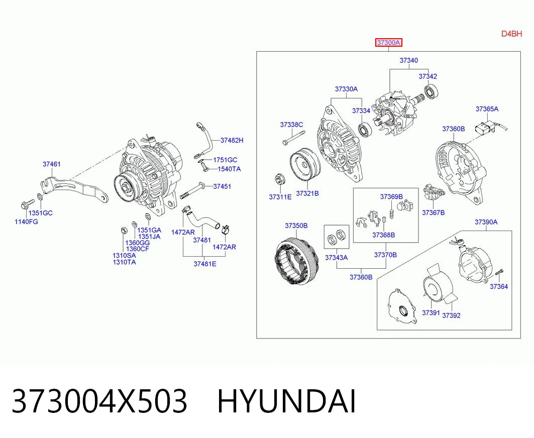 373004X503 Hyundai/Kia Генератор автомобильный