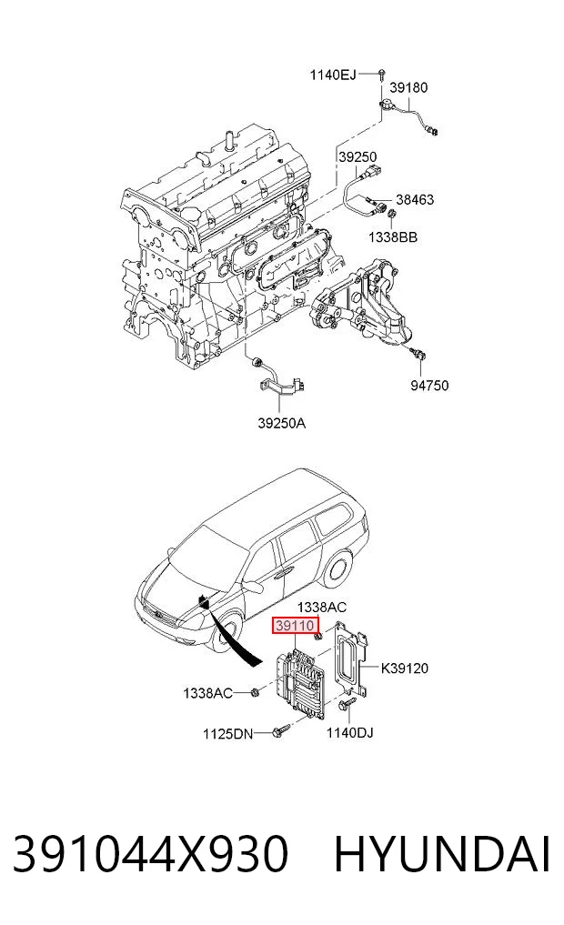 Мозги двигателя на KIA Carnival III VQ