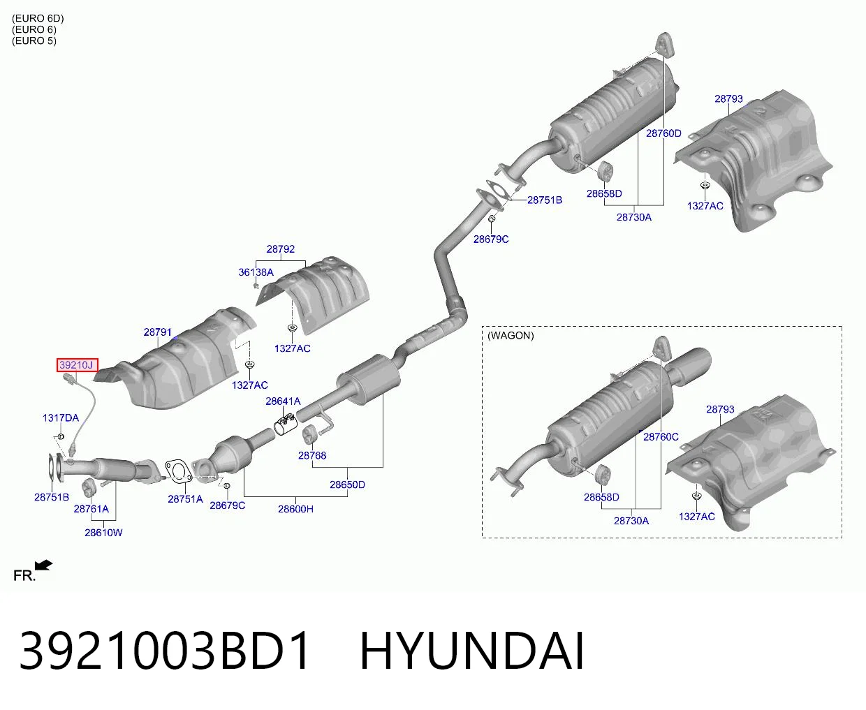 3921003BD1 Hyundai/Kia Датчик кислорода после катализатора