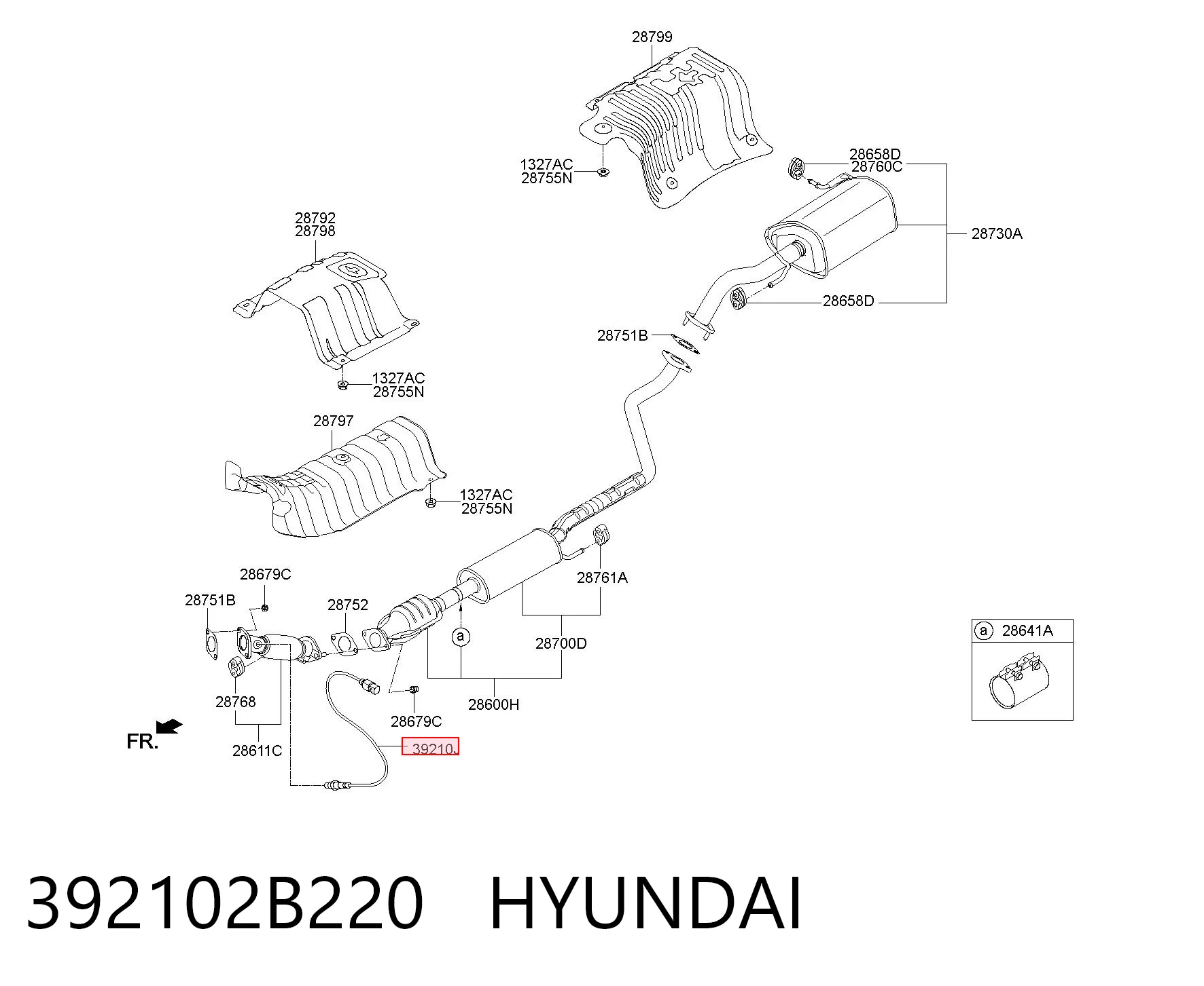 392102B220 Hyundai/Kia Датчик кислорода после катализатора
