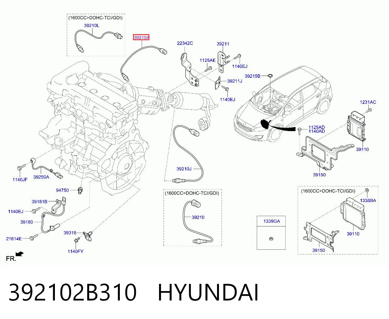 392102B310 Hyundai/Kia Датчик кислорода