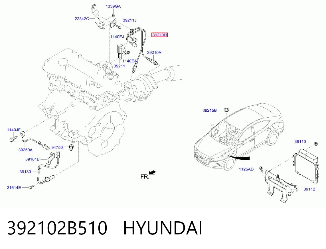 392102B510 Hyundai/Kia Датчик кислорода