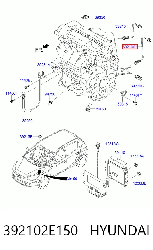 392102E150 Hyundai/Kia Датчик кислорода после катализатора