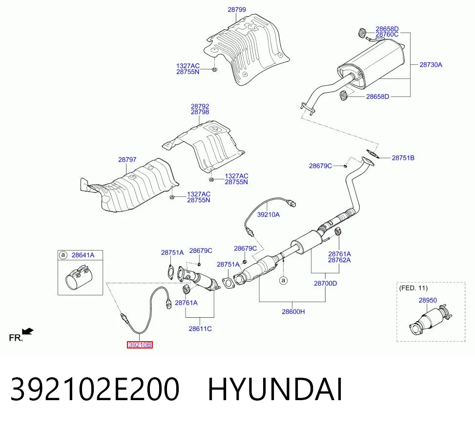 392102E200 Hyundai/Kia Лямбда-зонд, датчик кислорода до катализатора