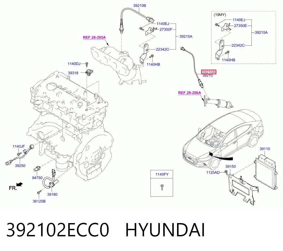 392102ECC0 Hyundai/Kia Лямбда-зонд, датчик кислорода до катализатора