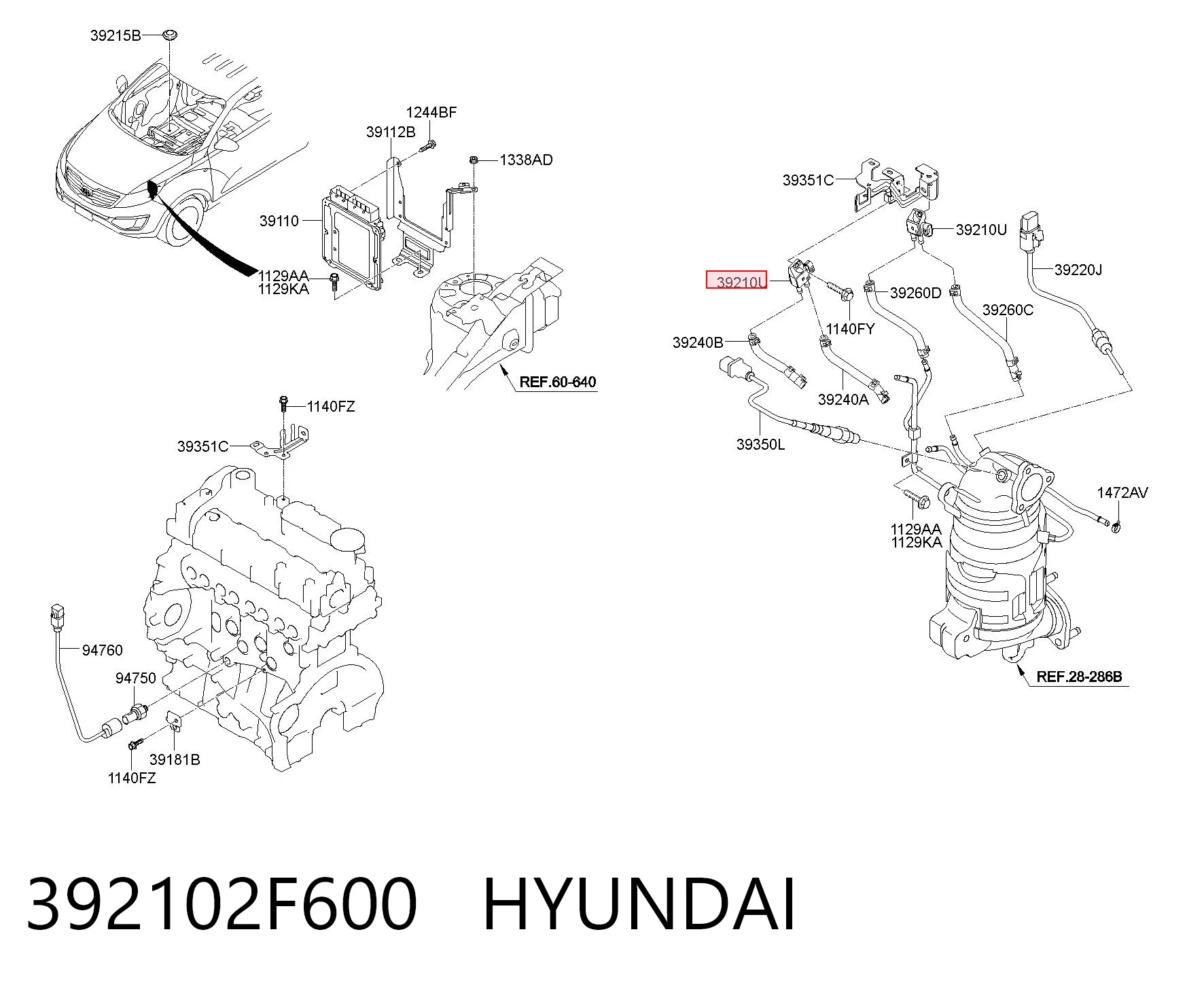 392102F600 Hyundai/Kia Датчик давления выхлопных газов