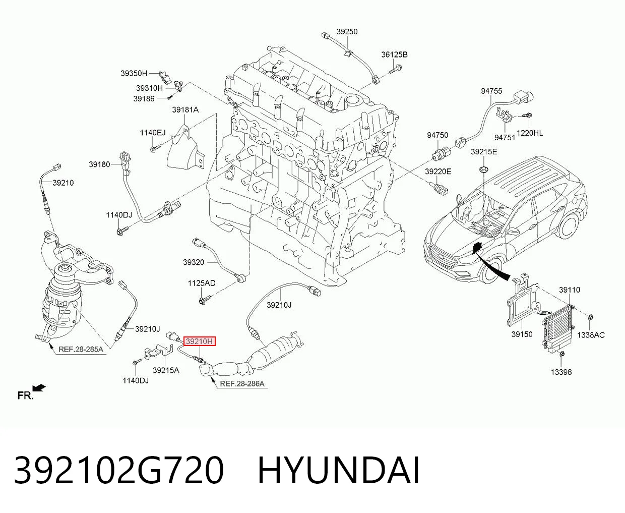 392102G720 Hyundai/Kia Датчик кислорода