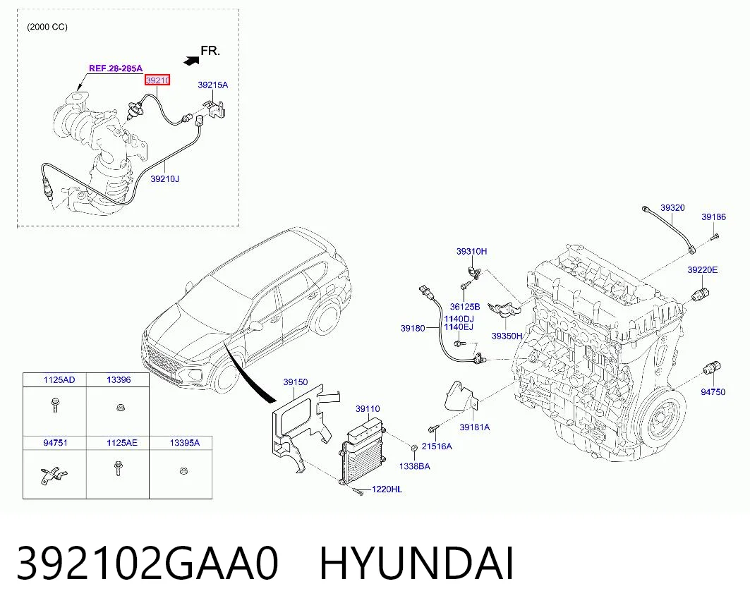 392102GAA0 Hyundai/Kia Лямбда-зонд, датчик кислорода до катализатора