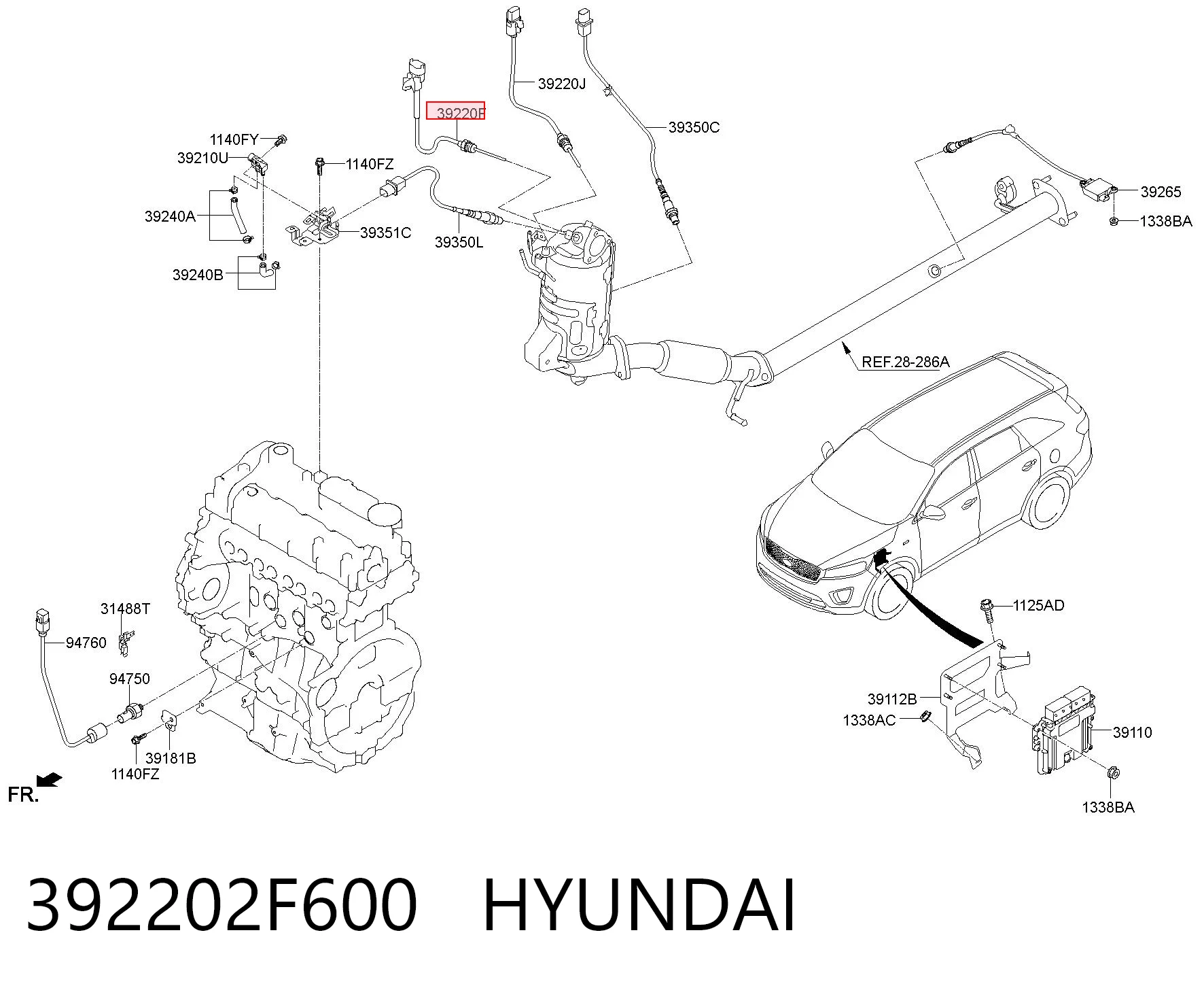 392202F600 Hyundai/Kia Датчик температуры отработавших газов (ОГ), сажевого фильтра