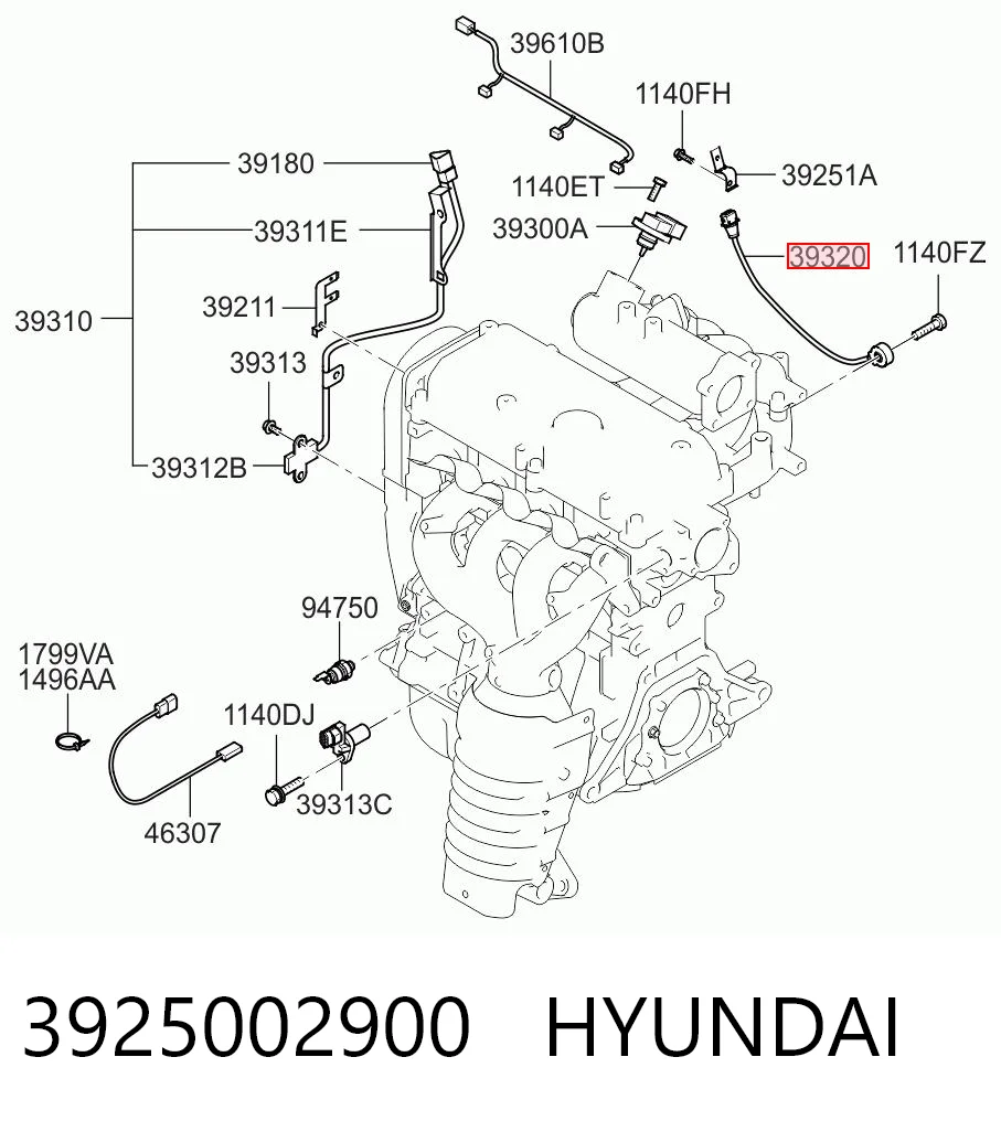 Датчик детонации Hyundai Accent III седан (MC) (2005 - 2012) цена, от 27.26 USD