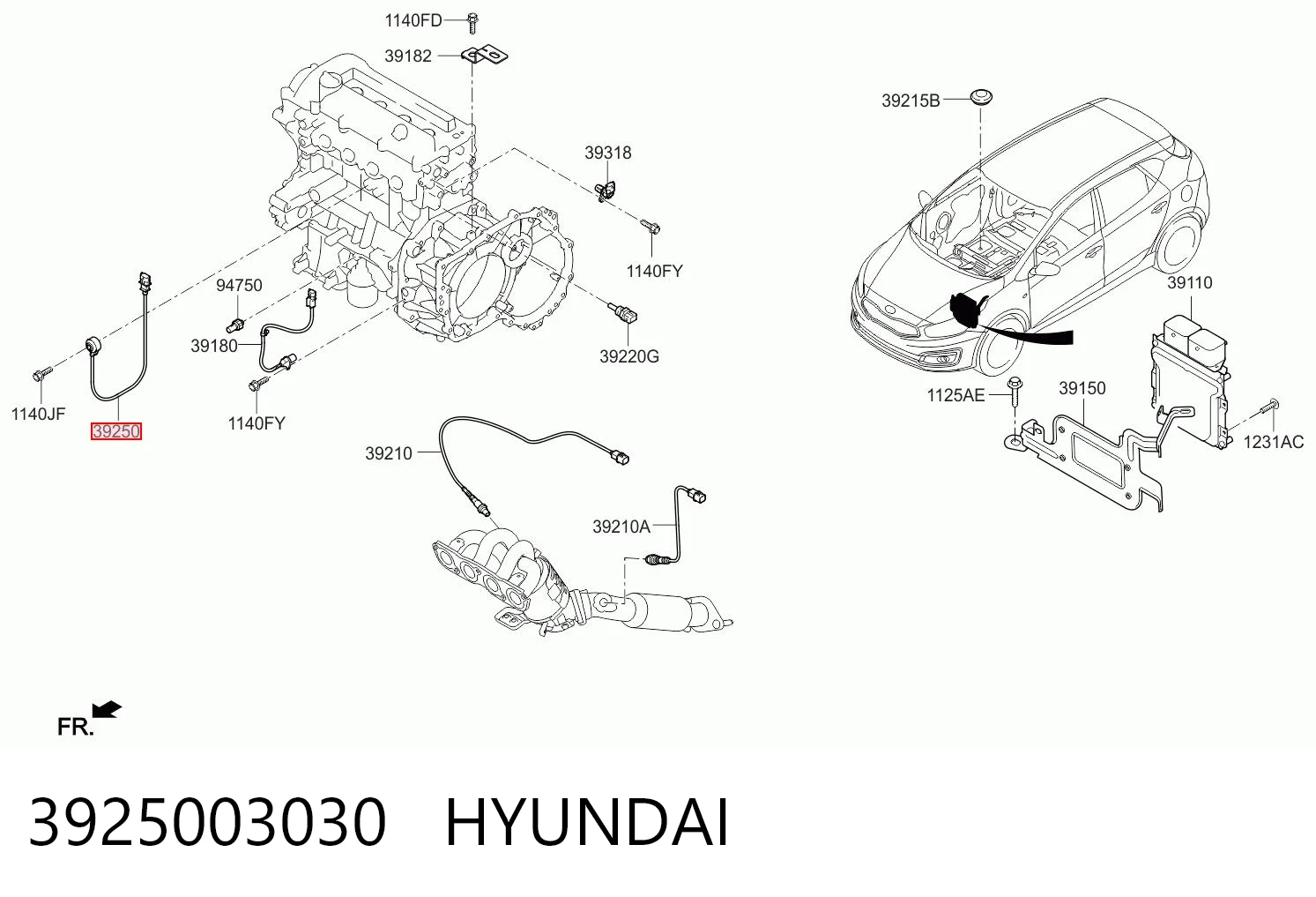3925003030 Hyundai/Kia Датчик самовоспламенения
