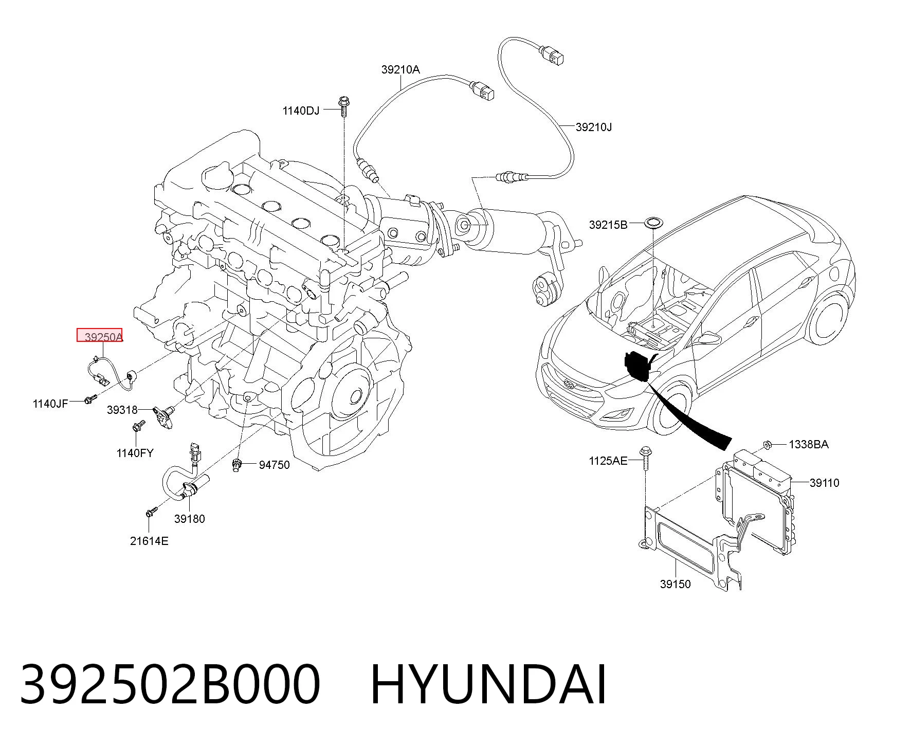392502B000 Hyundai/Kia Датчик самовоспламенения