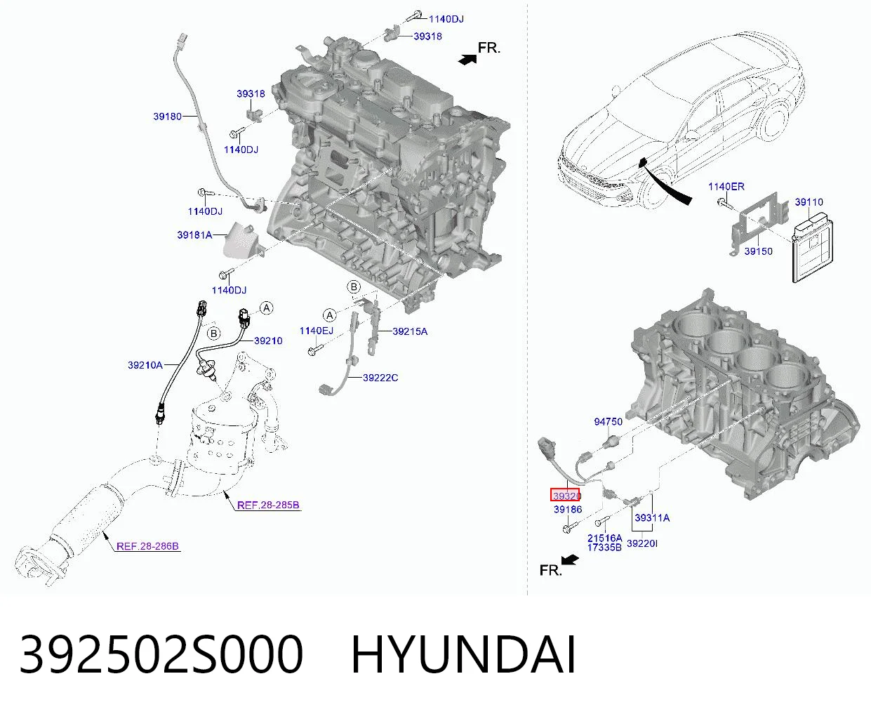 392502S000 Hyundai/Kia Датчик самовоспламенения