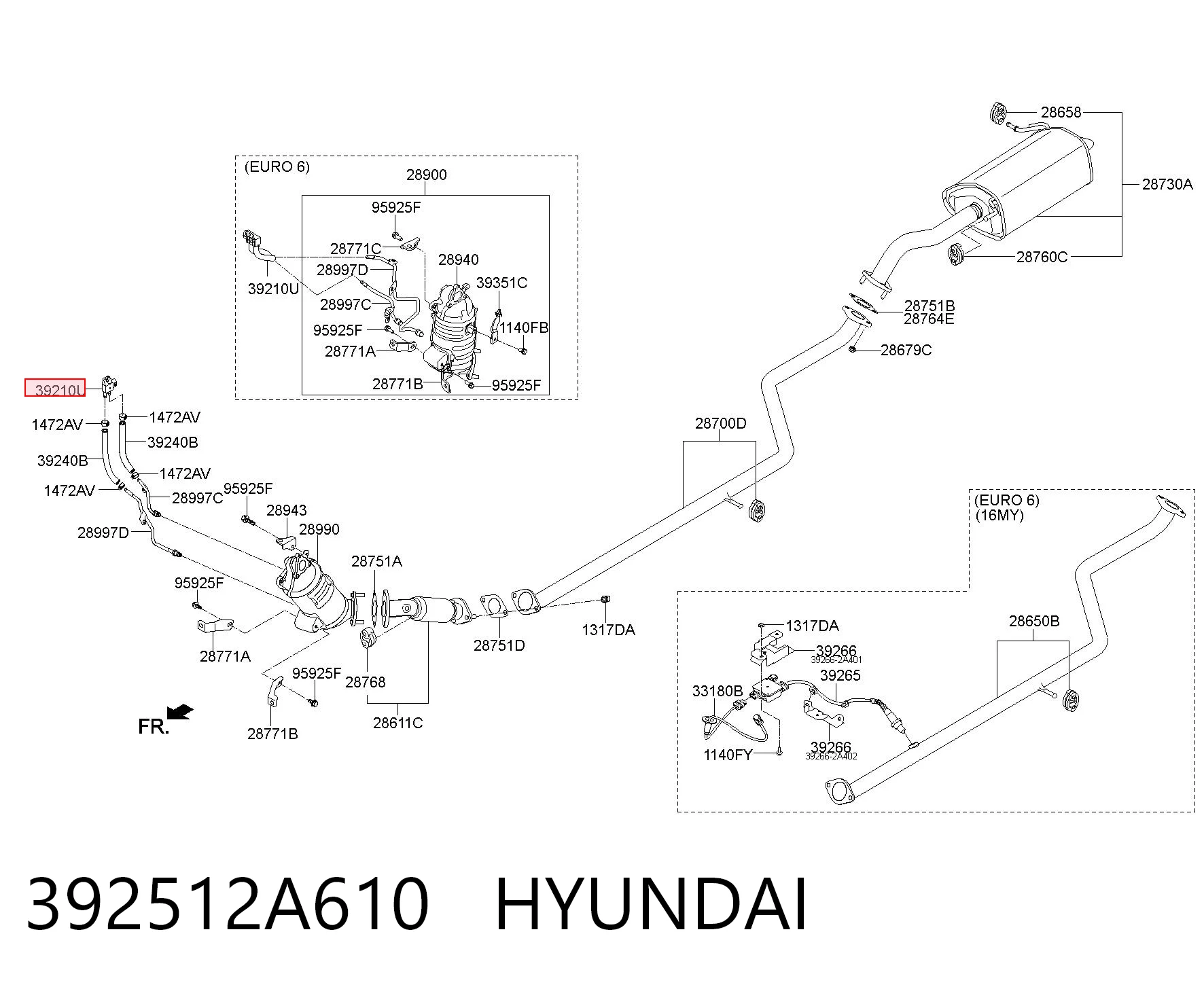 392512A610 Hyundai/Kia Датчик давления выхлопных газов